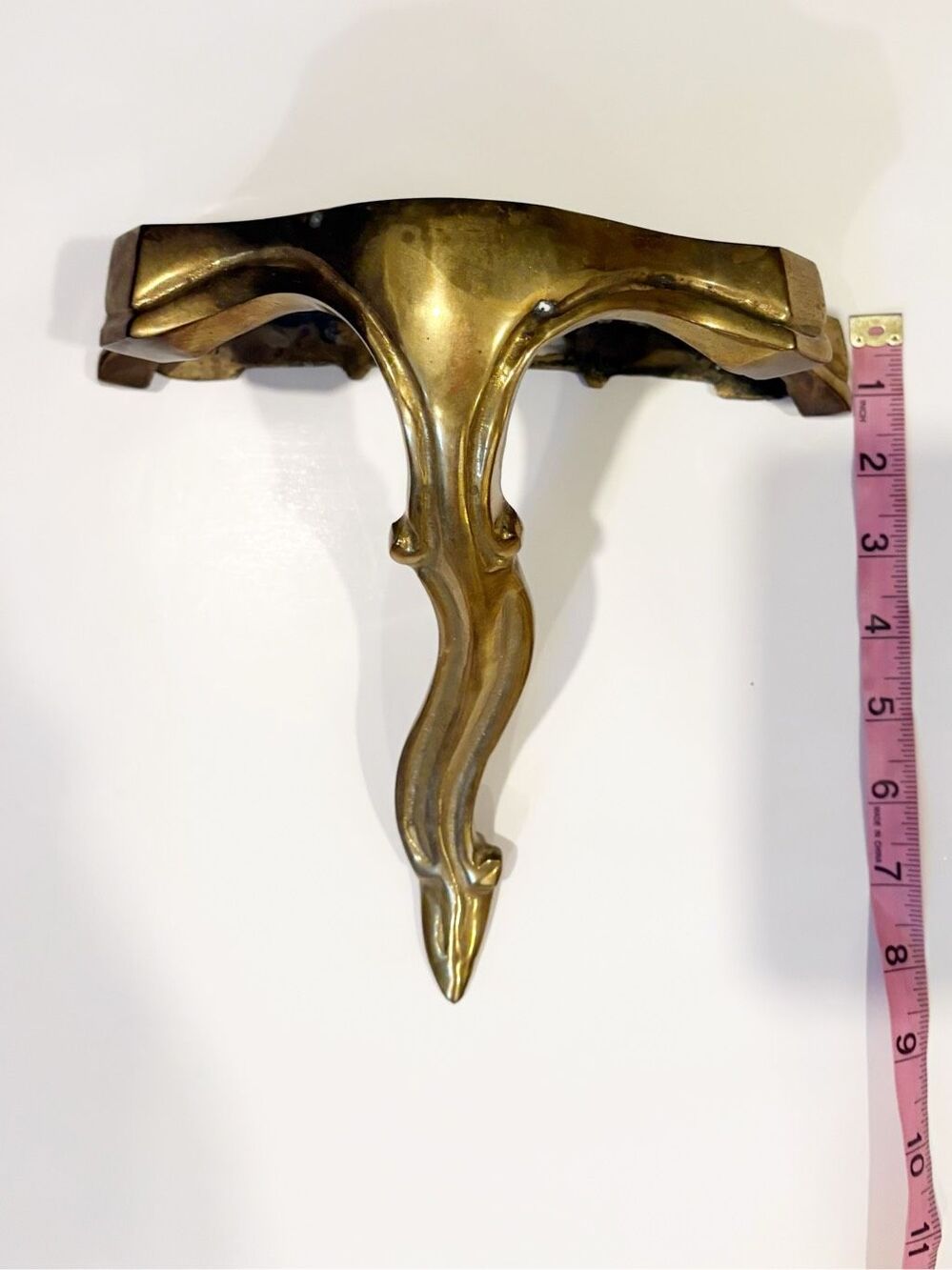 VTG Solid Brass Display Shelf Ornate Scroll Wall Decor - Picture 4 of 7